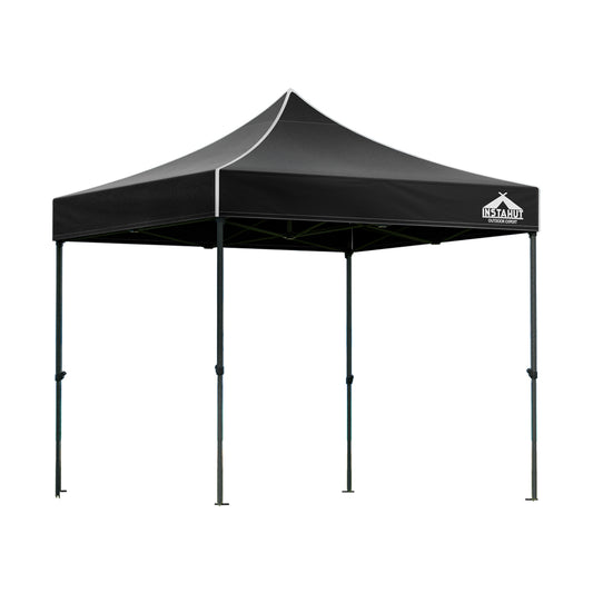 Instahut Gazebo Pop Up Marquee 3x3 Folding 500D Wedding Tent Base Pod Black-0