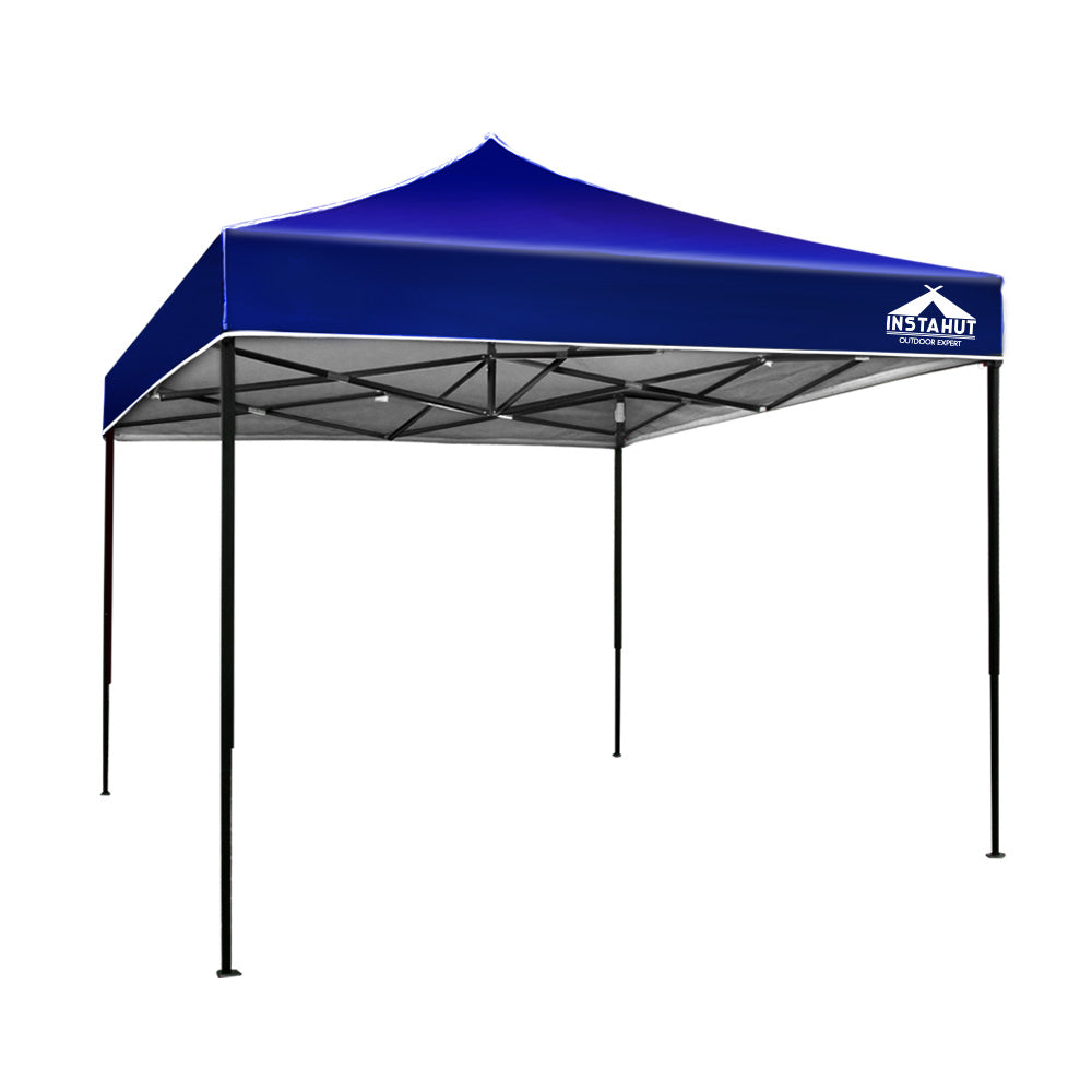 Instahut Gazebo Pop Up Marquee 3x3 Folding Tent Outdoor Camping 500D Oxford Blue-0