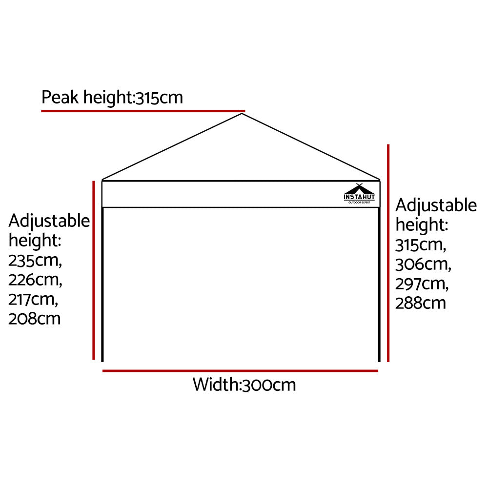 Instahut Gazebo Pop Up Marquee 3x3 Folding Tent Outdoor Camping 500D Oxford Blue-1