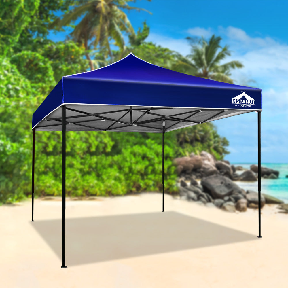 Instahut Gazebo Pop Up Marquee 3x3 Folding Tent Outdoor Camping 500D Oxford Blue-7