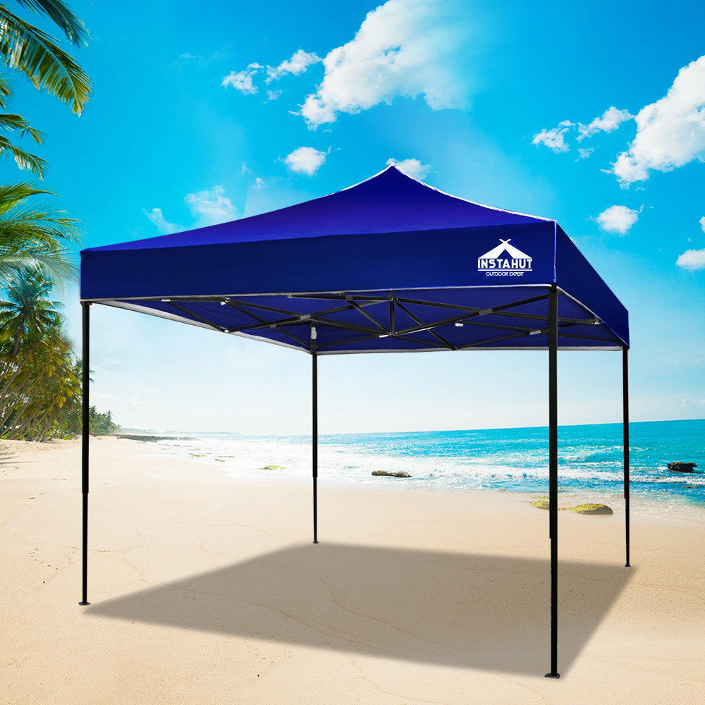 Instahut Gazebo Pop Up Marquee 3x3 Folding Tent Outdoor Camping 500D Oxford Blue-6