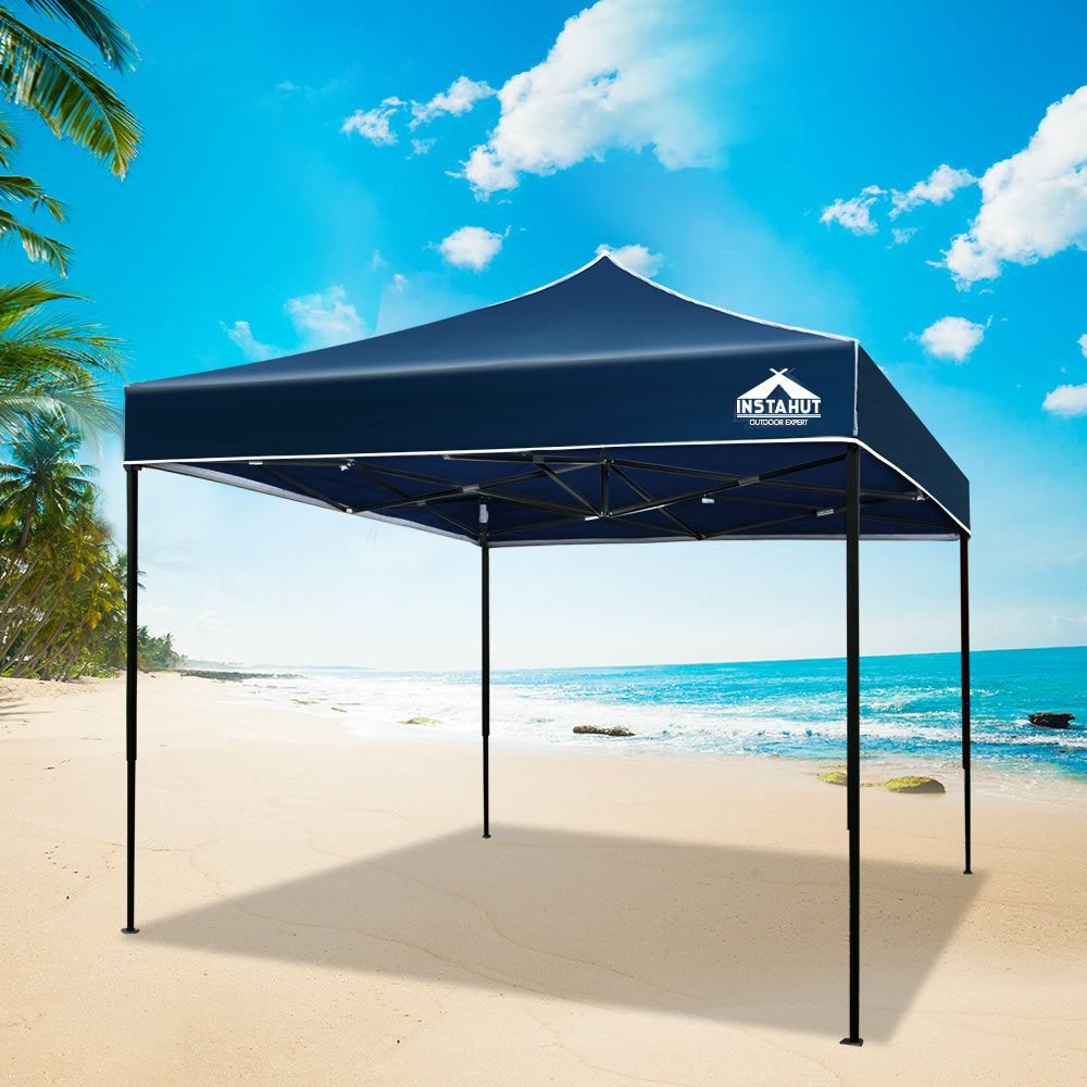 Instahut Gazebo Pop Up Marquee 3x3m Folding Tent Wedding Outdoor Camping Canopy Gazebos Shade Navy-6