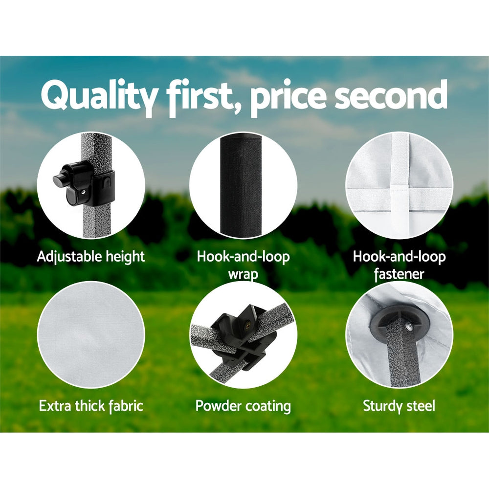 Instahut Gazebo Pop Up Marquee 3x3 Folding Tent Outdoor Camping 500D Oxford-5