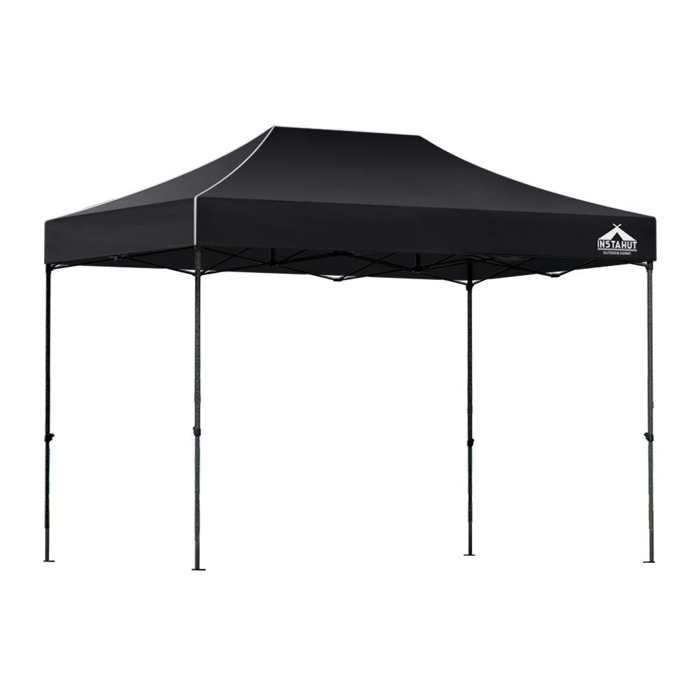 Instahut Gazebo Pop Up Marquee 3x4.5 Folding Tent 500D Wedding Camping Black-0