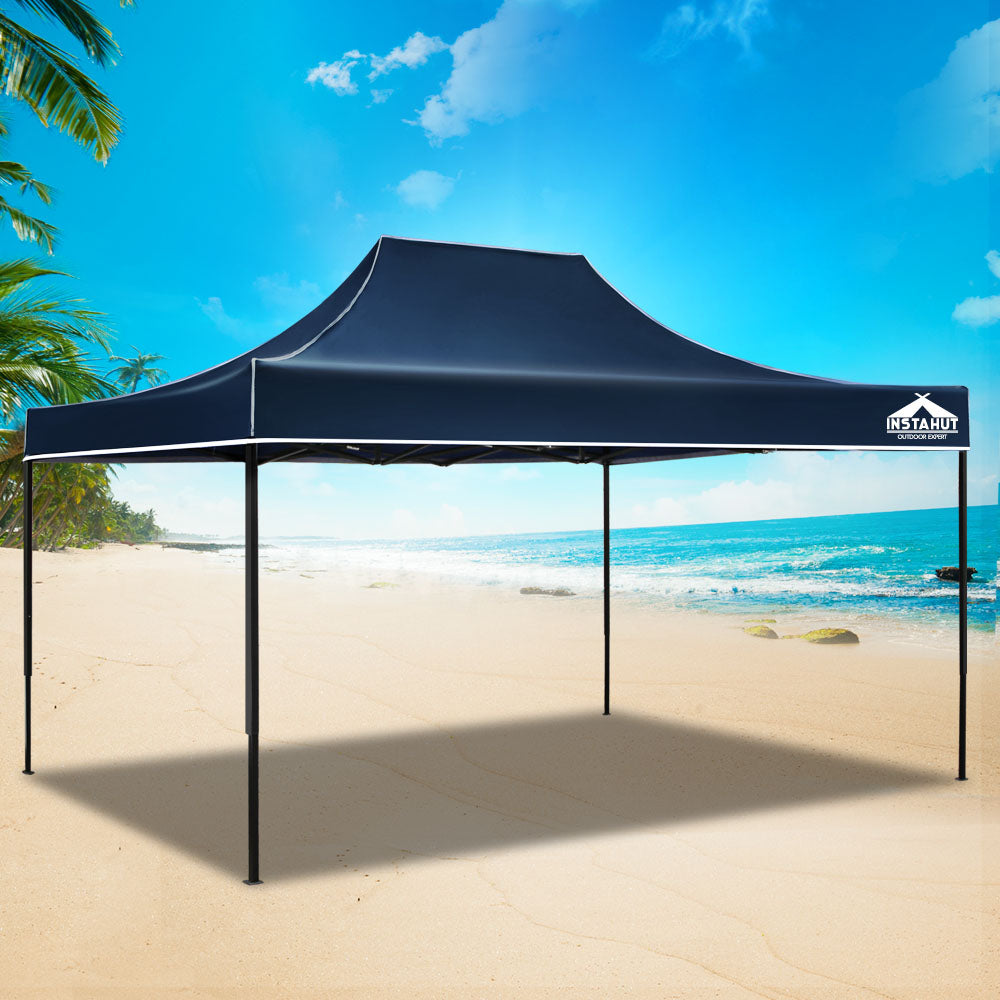 Instahut Gazebo Pop Up Marquee 3x4.5m Folding Tent Camping 500D Oxford Navy-6