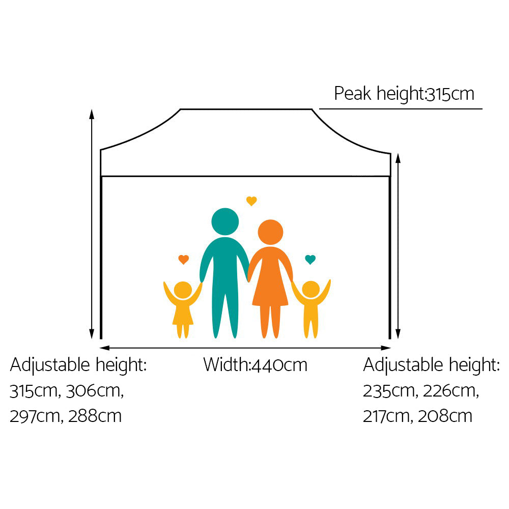 Instahut Gazebo Pop Up Marquee 3x4.5 Folding Tent 500D Oxford Fabric White-1