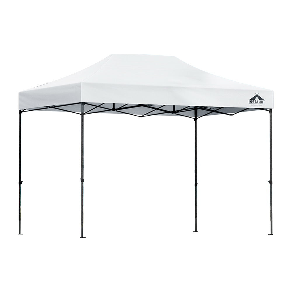 Instahut Gazebo Pop Up 3x4.5m w/Base Podx4 Marquee Folding Outdoor Wedding Camping Tent Shade Canopy White-0