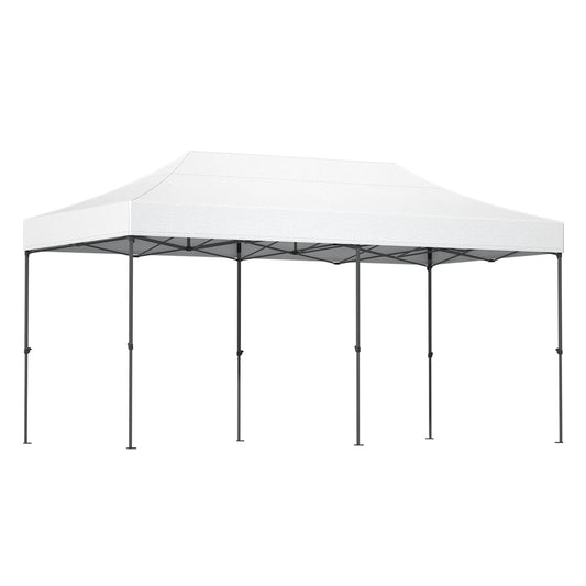 Instahut Gazebo Pop Up Marquee 3x6 Folding Tent Wedding 500D Oxford Fabric White-0