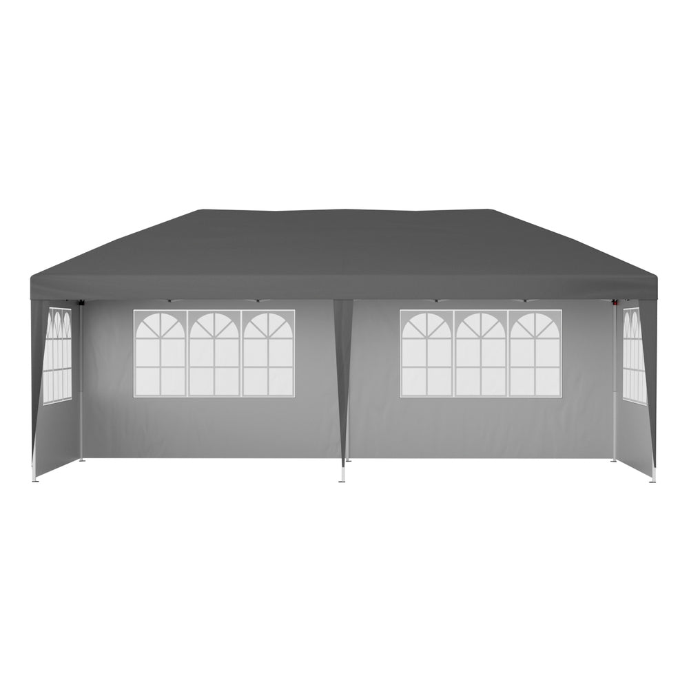 Instahut Gazebo 3x6m Pop Up Marquee Wedding Party Outdoor Camping Canopy Grey-2
