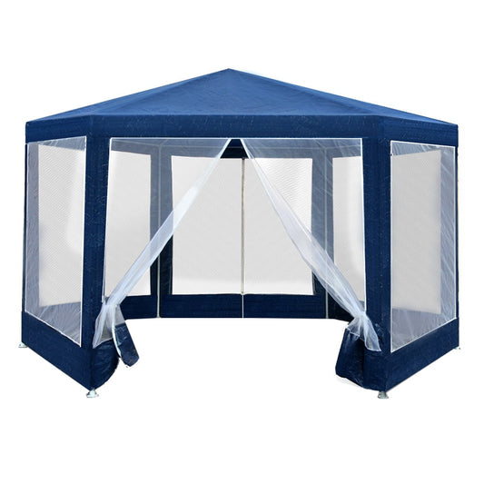 Instahut Gazebo?2x2m Marquee Wedding Party Tent Outdoor Camping Mesh Wall Canopy Shade Gazebos Navy-0