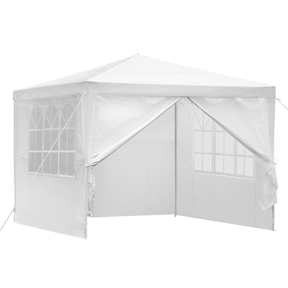 Instahut Gazebo 3x3m Marquee Wedding Party Tent Outdoor Camping Side Wall Canopy Window Panel White-0