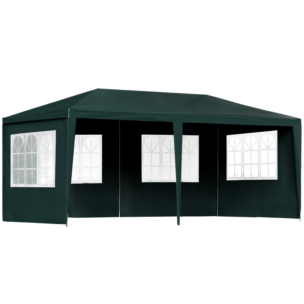 Instahut Gazebo 3x6m Marquee Wedding Party Tent Outdoor Camping Side Wall Canopy 4 Panel Green-0