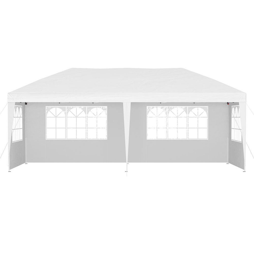 Instahut Gazebo Pop Up Marquee 3x6m Wedding Party Outdoor Camping Tent Canopy Side Wall White-2