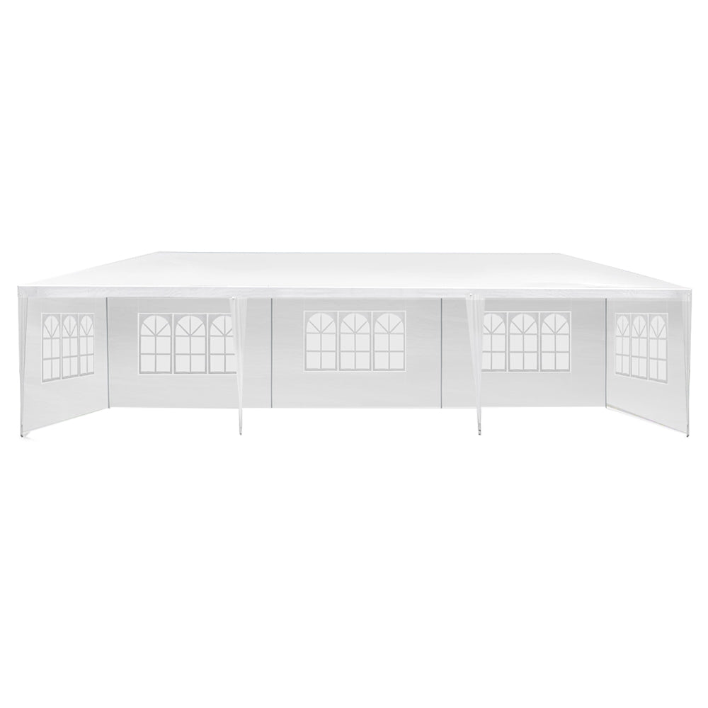 Instahut Gazebo 3x9m Marquee Wedding Party Tent Outdoor Camping Side Wall Canopy 5 Panel White-2