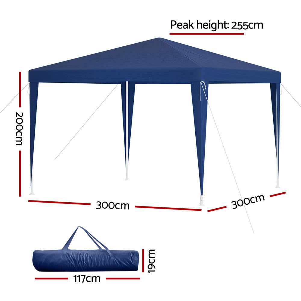 Instahut Gazebo 3x3m Wedding Party Marquee Tent Outdoor Event Camping Canopy Shade-1