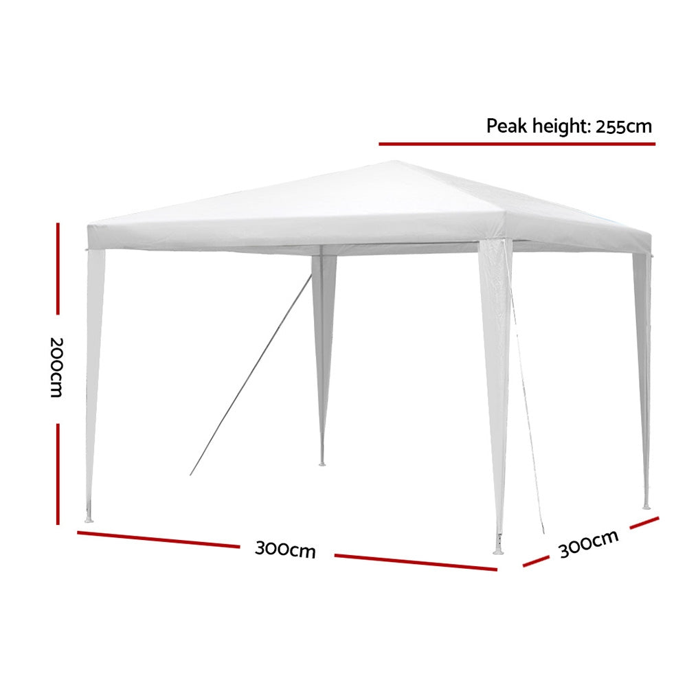 Instahut Gazebo 3x3m Wedding Party Marquee Tent Outdoor Event Camping Canopy Shade White-1