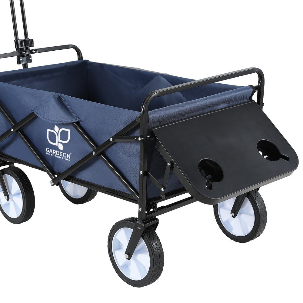 Gardeon Garden Cart with Cup Holders Blue-2