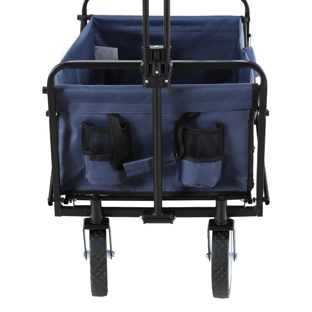 Gardeon Garden Cart with Cup Holders Blue-3