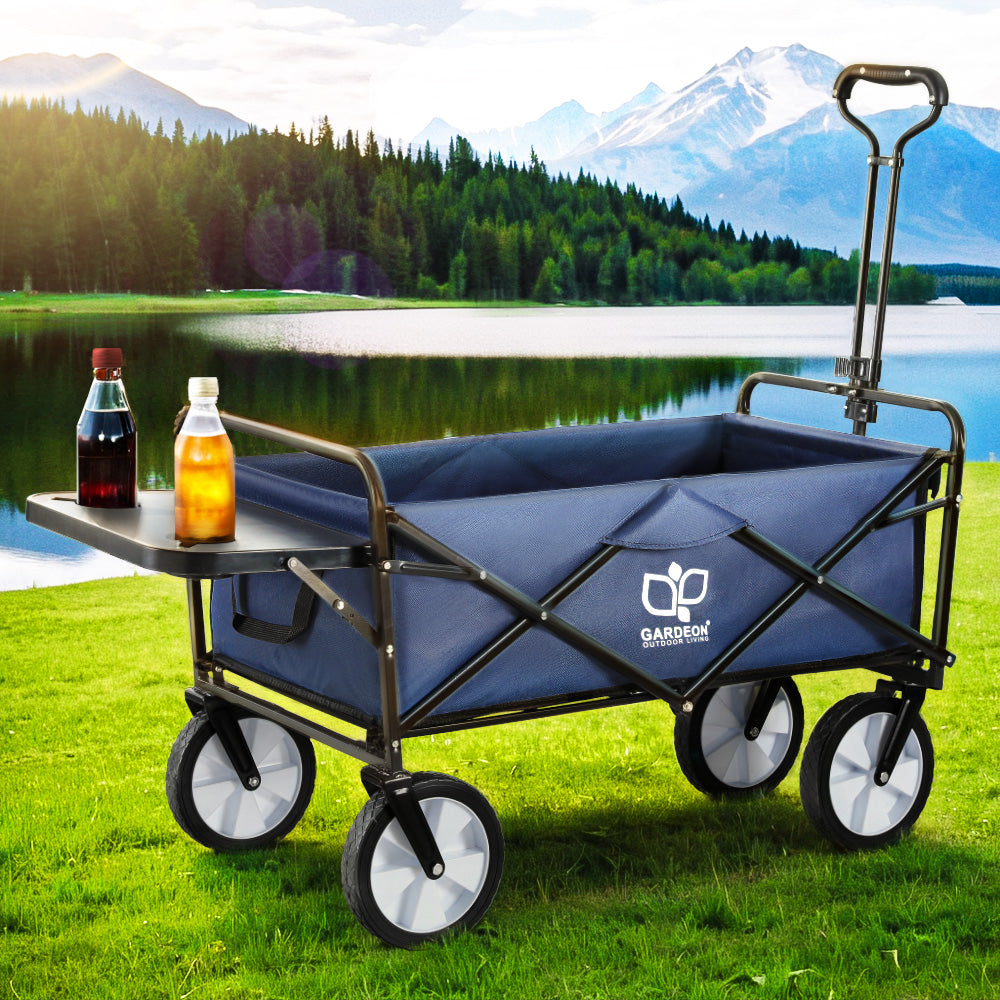 Gardeon Garden Cart with Cup Holders Blue-6