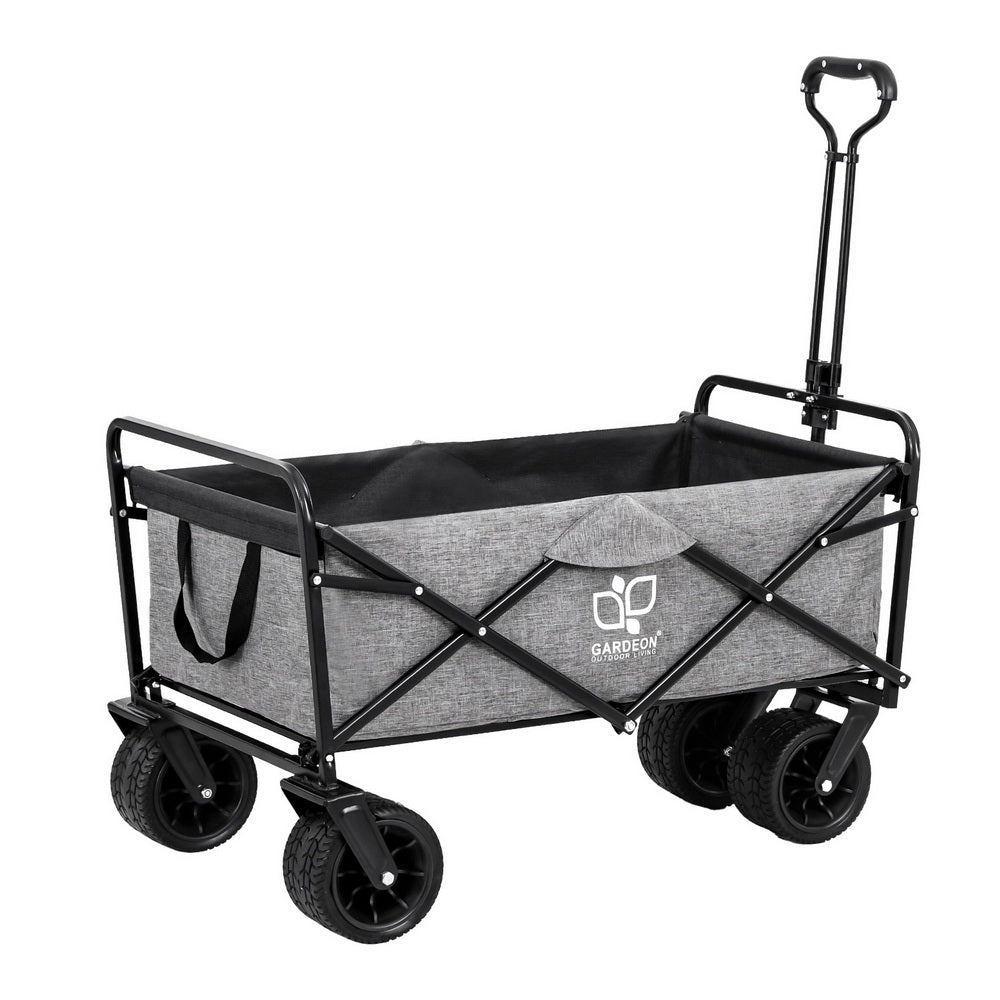 Gardeon Garden Cart with Cargo Net Grey-0