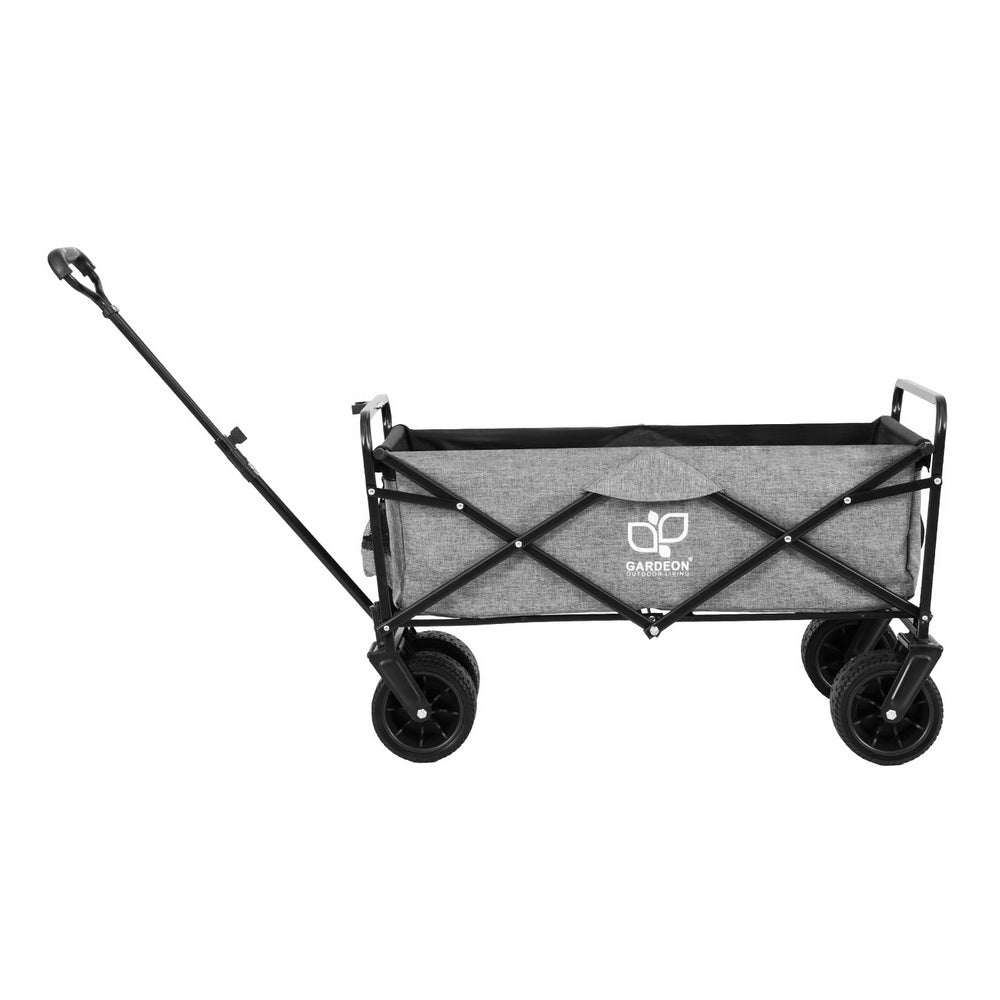 Gardeon Garden Cart with Cargo Net Grey-2