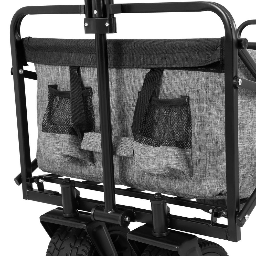 Gardeon Garden Cart with Cargo Net Grey-4