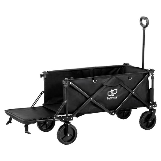 Gardeon Garden Cart with Opening Rear Black-0