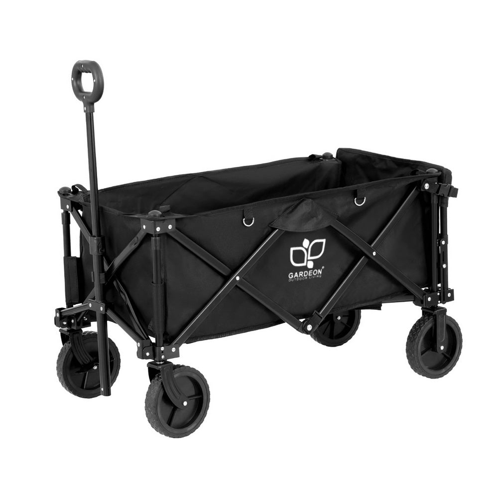 Gardeon Garden Cart with Opening Rear Black-2