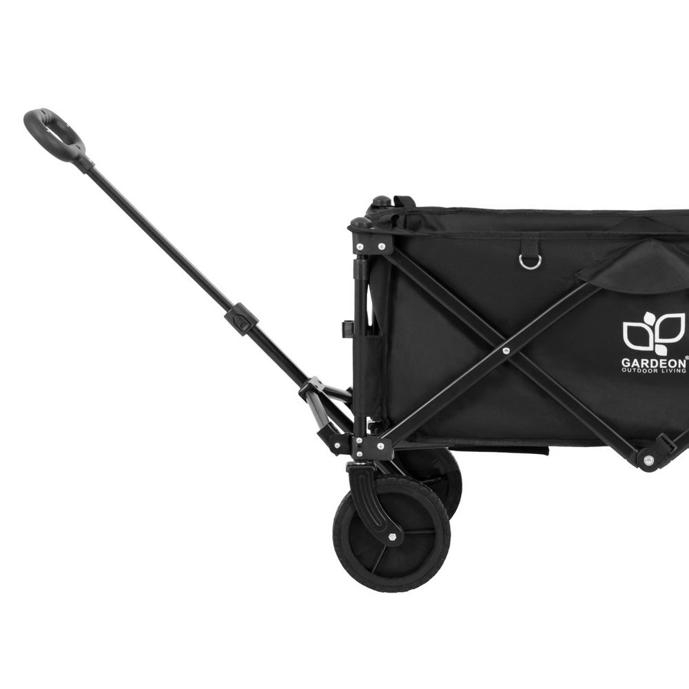 Gardeon Garden Cart with Opening Rear Black-3