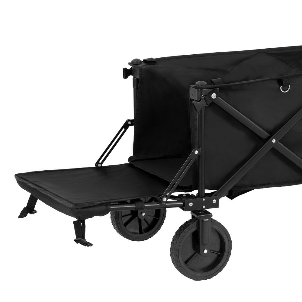 Gardeon Garden Cart with Opening Rear Black-4