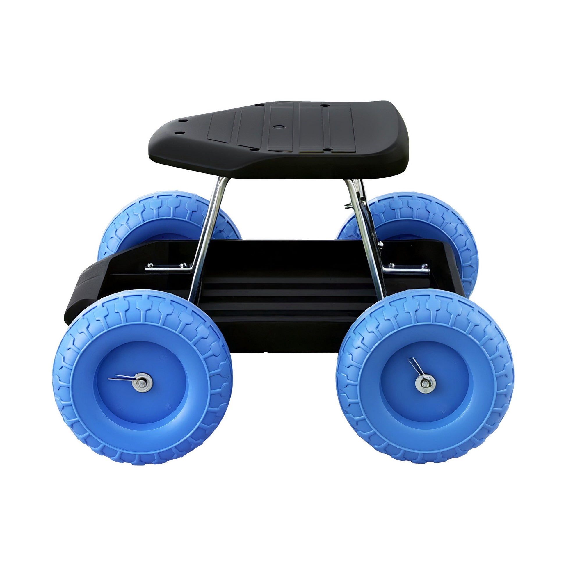 Gardeon Garden Cart Seat with Wheels, Rolling Work Stool with Tool Storage Tray, 440lbs (200kg) Heavy Duty Capacity Garden Stool for Outdoor Yard Work, Car Detailing, and Garage Maintenance, Blue/Black-7