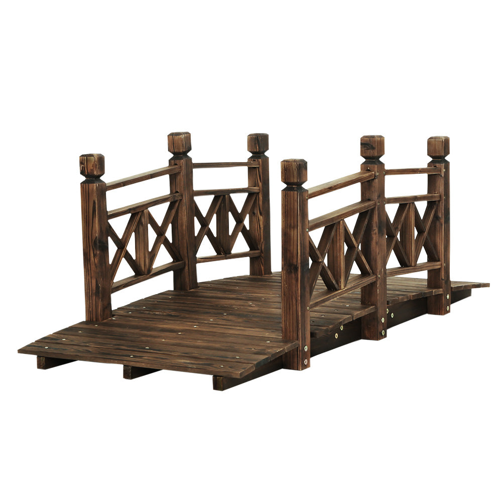 Gardeon Garden Decor Outdoor Ornament Wooden Bridge 150cm-0