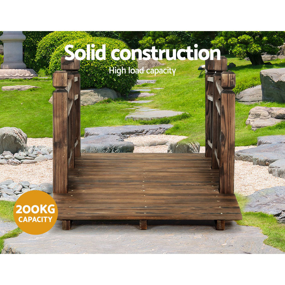 Gardeon Garden Decor Outdoor Ornament Wooden Bridge 150cm-4