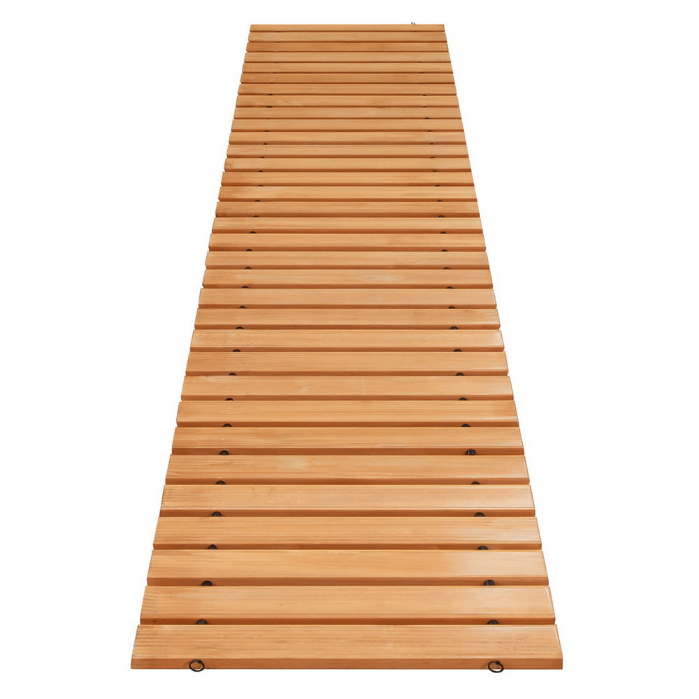 Gardeon 8FT Wooden Garden Pathway Roll-Out Straight Walkway Outdoor Backyard Brown-1