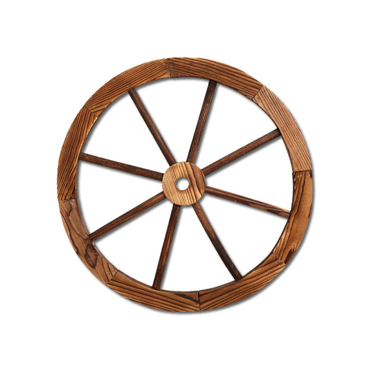 Gardeon Garden Decor Outdoor Ornament Wooden Wagon Wheel-0