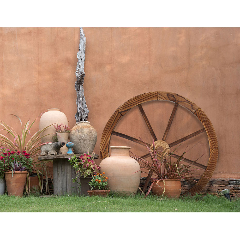 Gardeon Garden Decor Outdoor Ornament Wooden Wagon Wheel-6