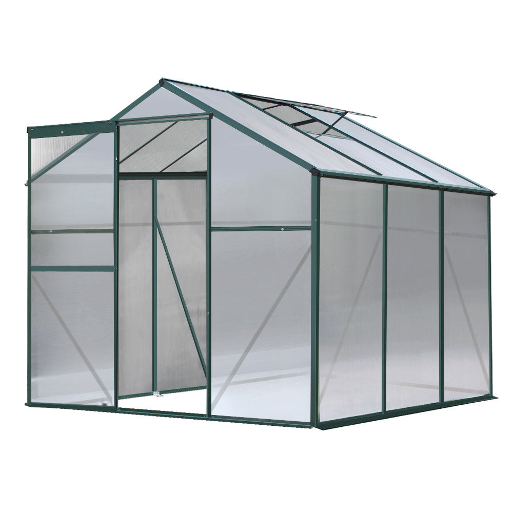 Greenfingers Greenhouse 1.9x1.9x1.83M Aluminium Polycarbonate Green House Garden Shed-0