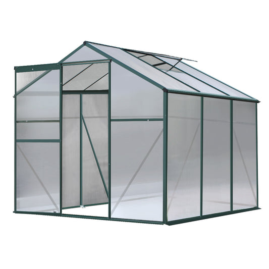 Greenfingers Greenhouse 1.9x1.9x1.83M Aluminium Polycarbonate Green House Garden Shed-0