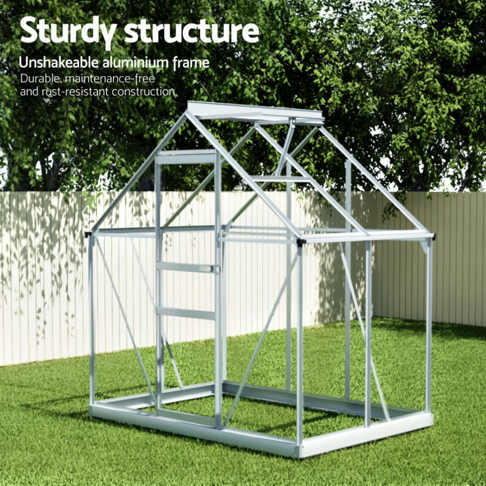 Green Fingers Greenhouse Aluminium Polycarbonate Premium Garden Storage Shed 3.1Mx1.9Mx2.0M-5