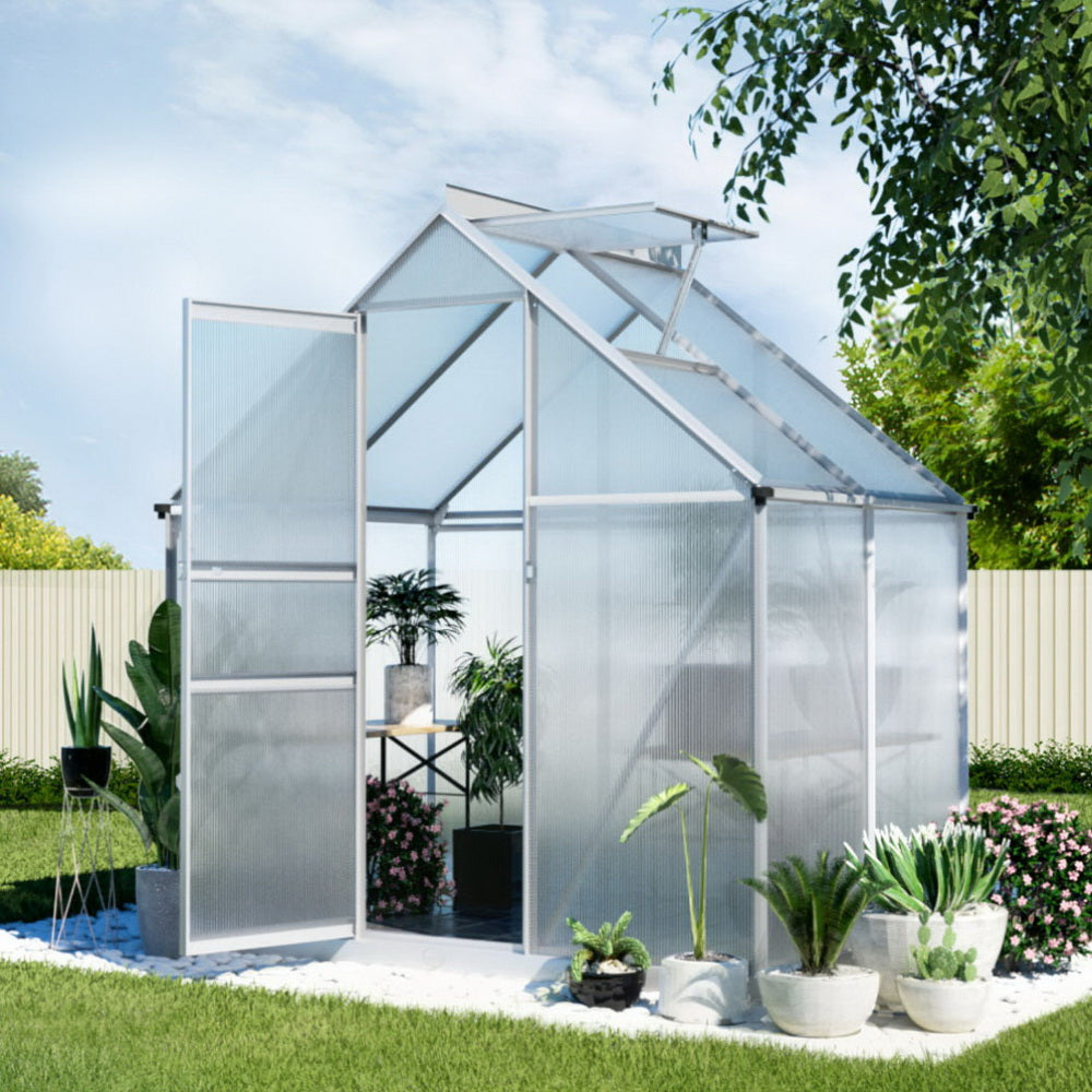 Green Fingers Greenhouse Aluminium Polycarbonate Premium Garden Storage Shed 3.1Mx1.9Mx2.0M-7