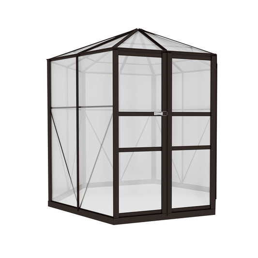 Greenfingers Greenhouse 2.4x2.1x2.32M Aluminium Polycarbonate Green House Garden Shed-0