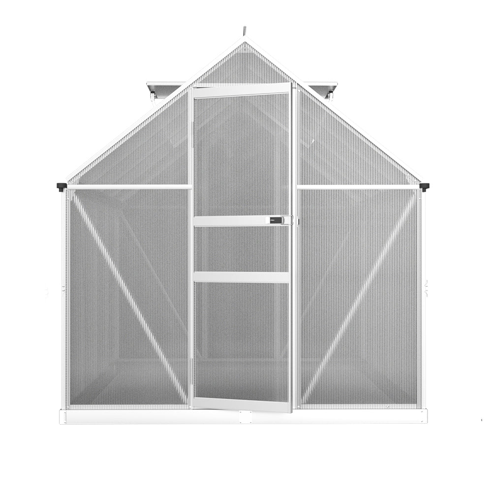 Greenfingers Greenhouse Aluminium Green House Polycarbonate Garden Shed 2.4x1.9M-1