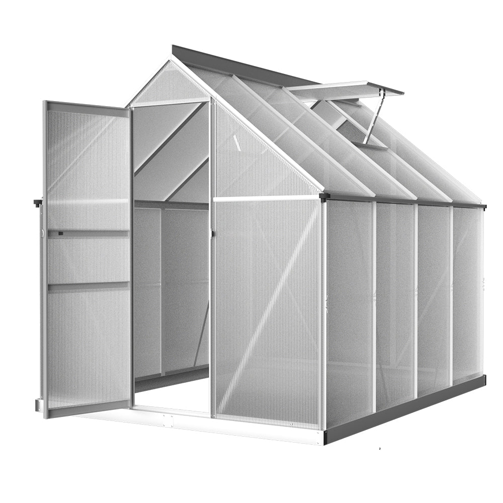 Greenfingers Greenhouse Aluminium Green House Polycarbonate Garden Shed 2.4x1.9M-3