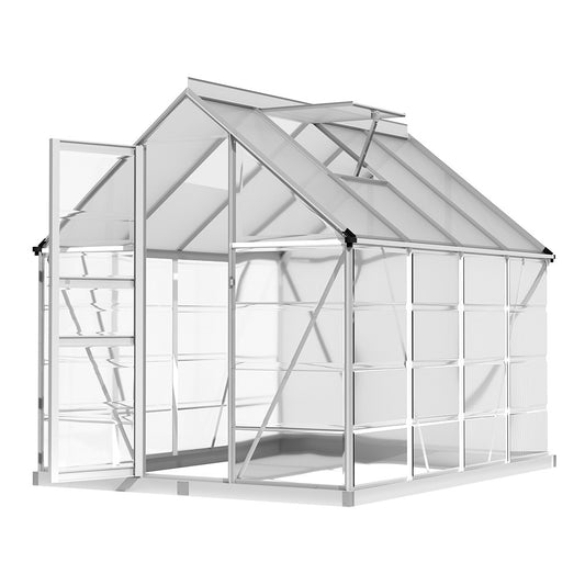 Greenfingers Greenhouse 2.48x1.89x2M Aluminium Polycarbonate Green House Garden Shed-0