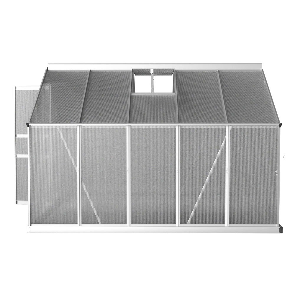 Greenfingers Greenhouse 3x2.5x1.95M Aluminium Polycarbonate Green House Garden Shed-3