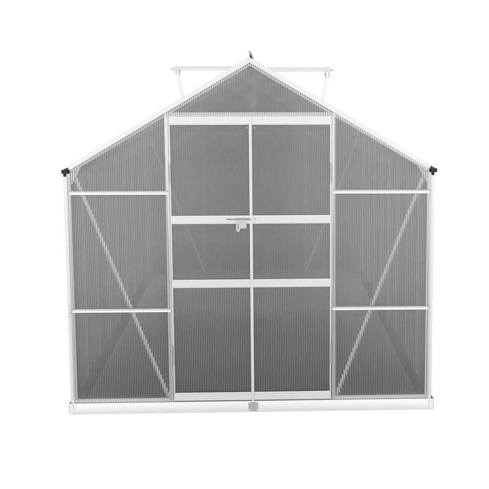 Greenfingers Greenhouse 4.7x2.5x2.26M Double Doors Aluminium Green House Garden Shed-3