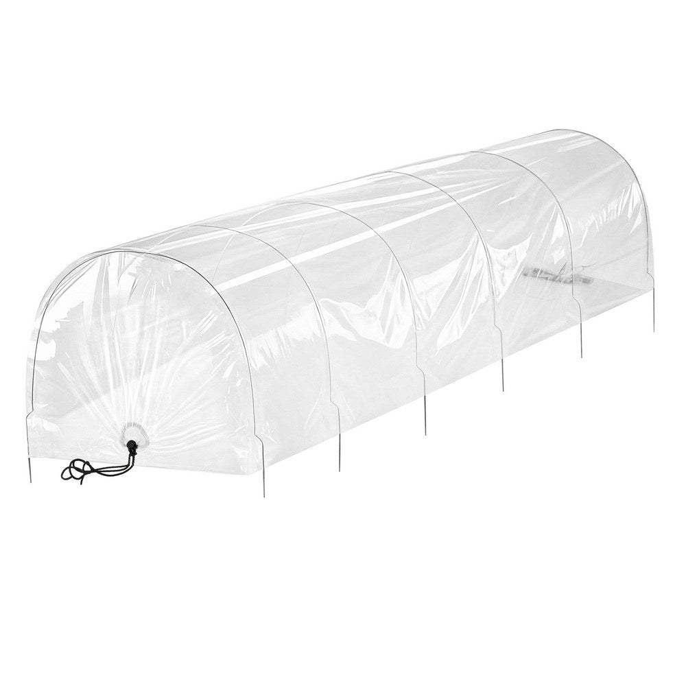 Green Fingers Mini Greenhouse 300x45x30cm Tunnel Clear PVC Steel Frame Portable-0