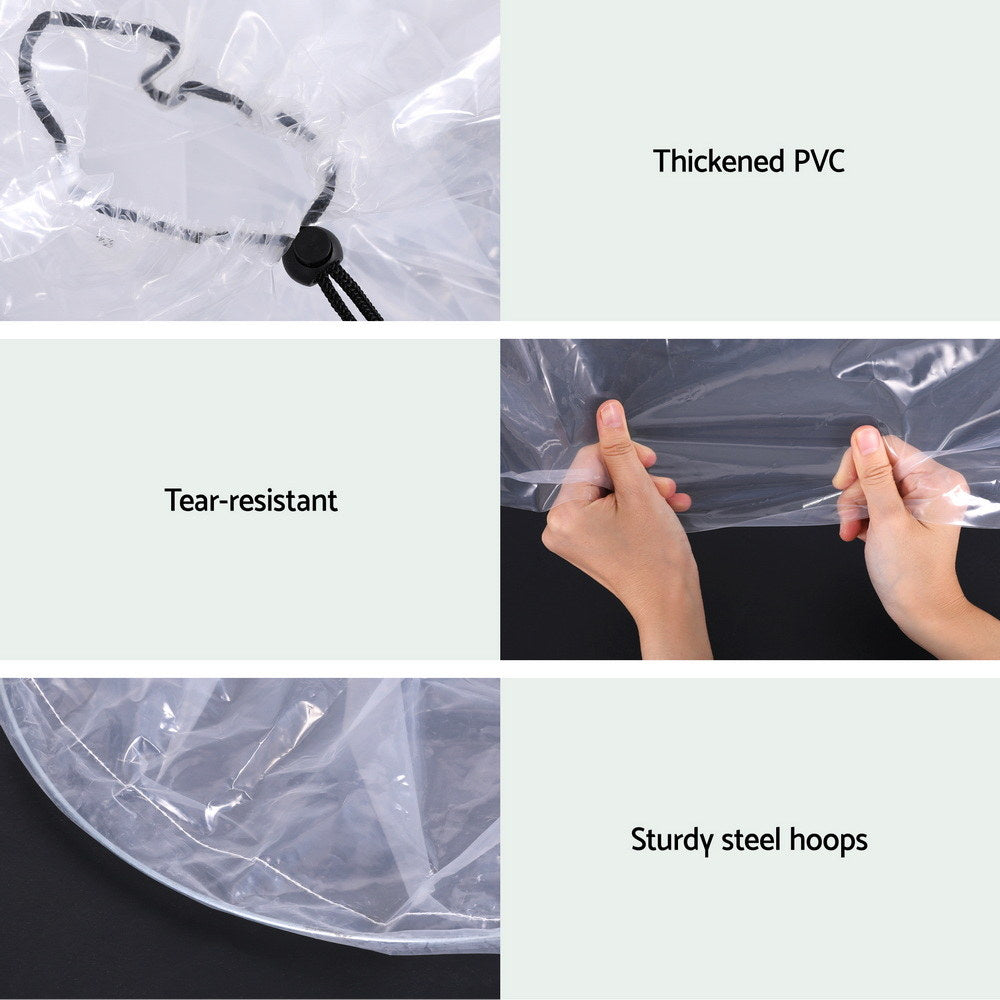 Green Fingers Mini Greenhouse 300x45x30cm Tunnel Clear PVC Steel Frame Portable-5