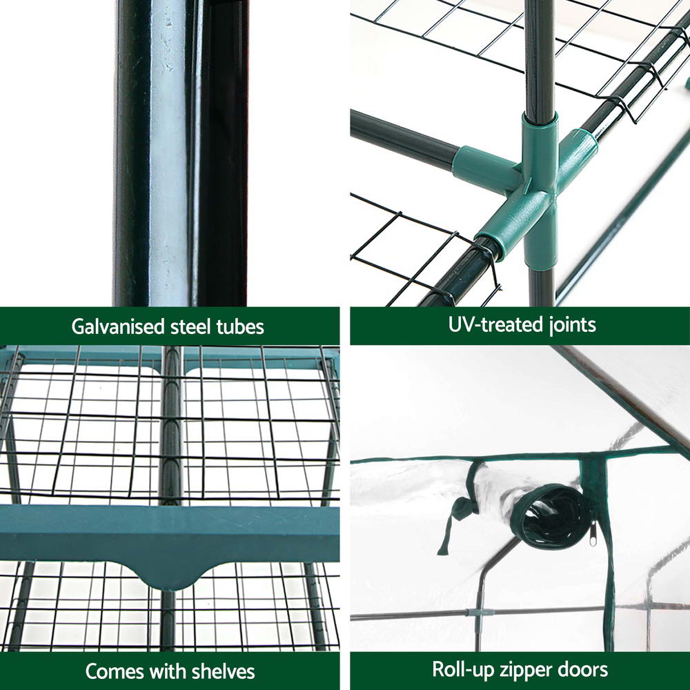 Greenfingers Greenhouse 3 Tiers Mini Green House Garden Bed Planter Box 1.28x0.7x0.5M-5