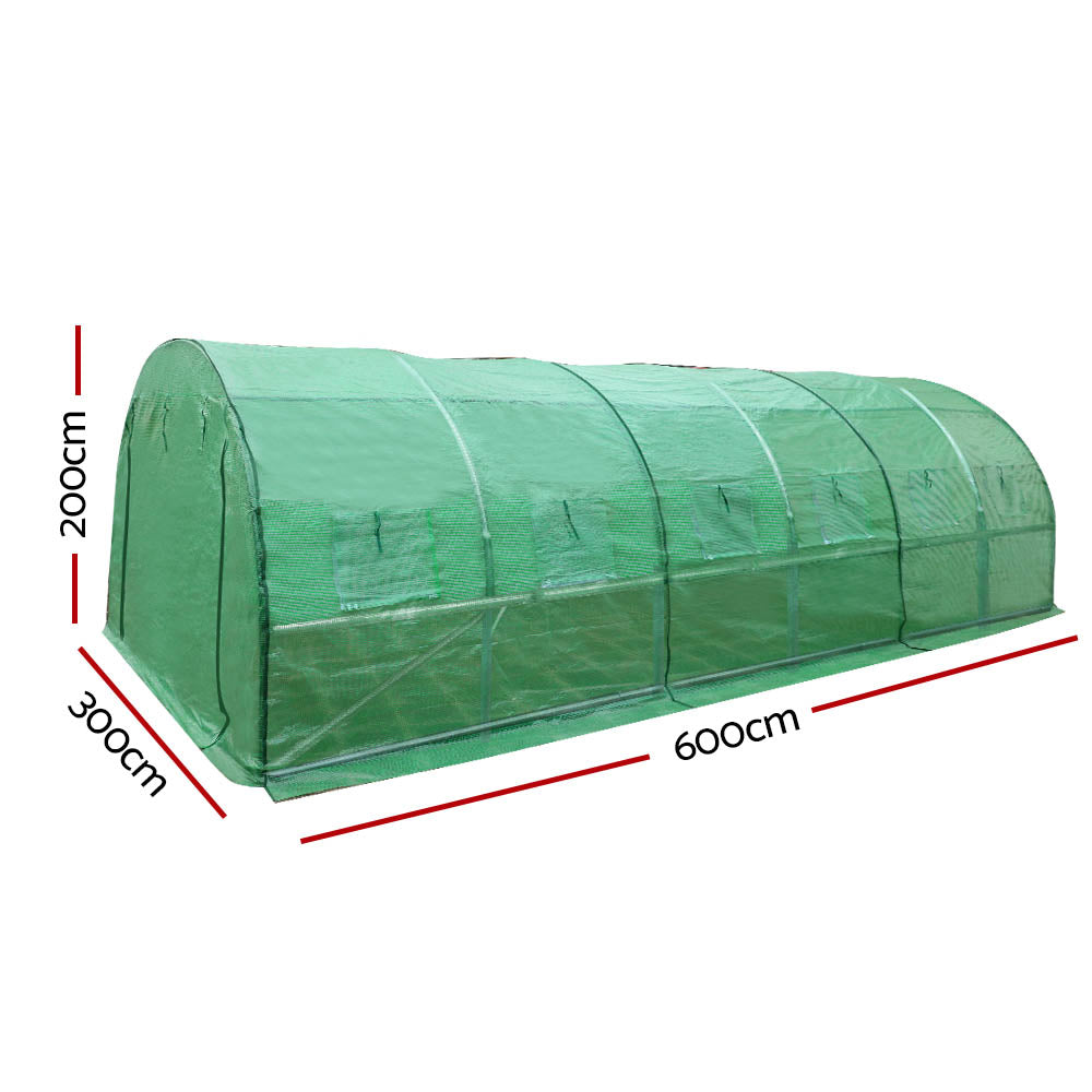 Greenfingers Greenhouse 6x3x2M Walk in Green House Tunnel Plant Garden Shed Dome-1